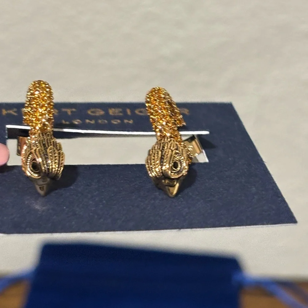 Kurt Geiger Gold and Black Earrings - Picture 8 of 8